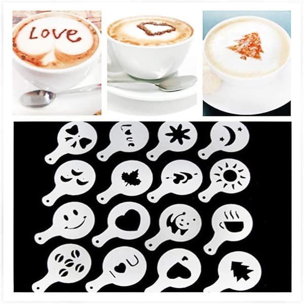 16 st Coffee Decoration Template Cappuccino Coffee Chocolate Art Template Dusting Template