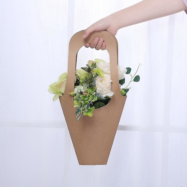 20 stycken handtag kraftpapper blompåse blomförpackning present blommor