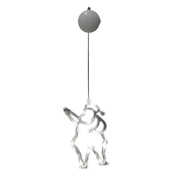 LED-sugkoppar Ljus Julgran Klockor Snöflinga Älg Fönsterdekorationer Ljus