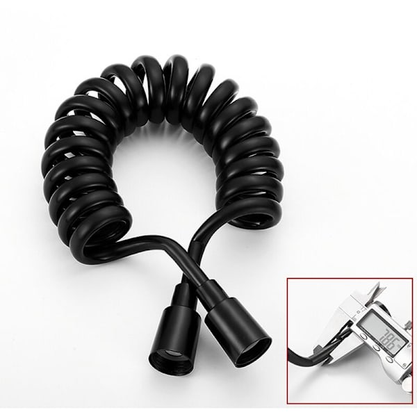 TRIO spiral vattenledning - 1,5 m - För badrum, badkar, toaletter - Längd: 32 cm - Förlängning: 150 cm - Svart