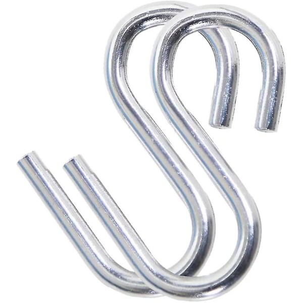 Tunga rostfria S-formade krokar Hängmattekrokar Bärbar resefiske Vandringshängmattekrok (2 stycken silver)