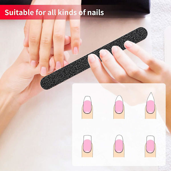 10 st Nail File Emery Board Nagelvård Dubbelsidig 100 180 Grit