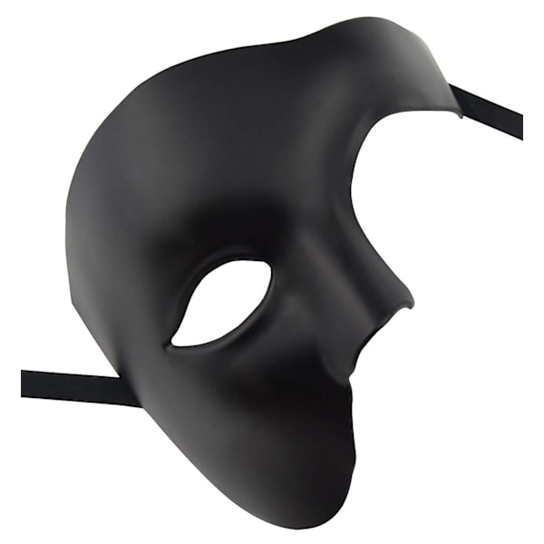 Mäns Mask Masquerade Mask Phantom Of The Opera Halv Ansiktsmask Svart