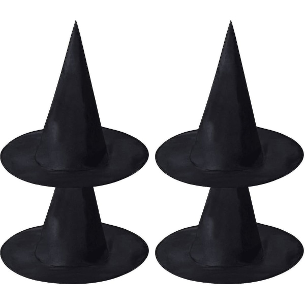 Kit De 6 Chapeau Sorcire Halloween Adulte Enfants Chapeau Pointu De Magicien Dguisement Cosplay Drle Toussaint Mascarade Noir Velours (taille Unique,