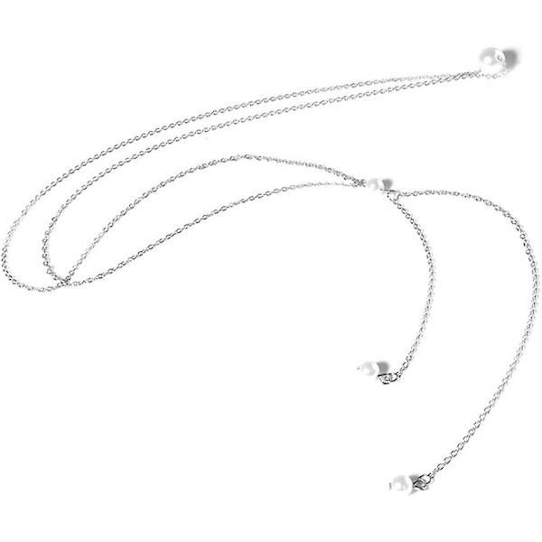 1 långt halsband med guld pärlor, brud bak kedja, choker för kvinnor och flickor