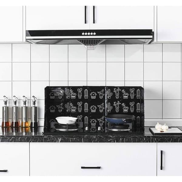 2 stk. foldbar stænkskærm til madlavning, non-stick beskyttelse til gaskomfur.