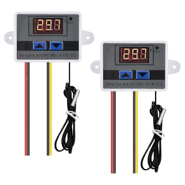 2 st Xh-w3001 Digital temperaturregulator med sensor Ac110v-220v termostat temperaturswitch