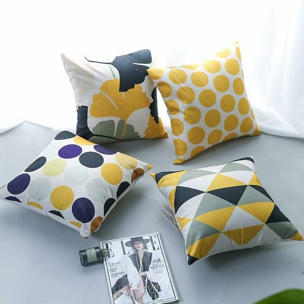 Dekorativt kuddfodral vår sommar höst vinter 45 x 45 cm set om 4