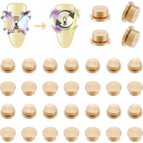 32 stycken bärande roterande verktyg nail art , 3d-legering roterande hänge för nail art (guld)