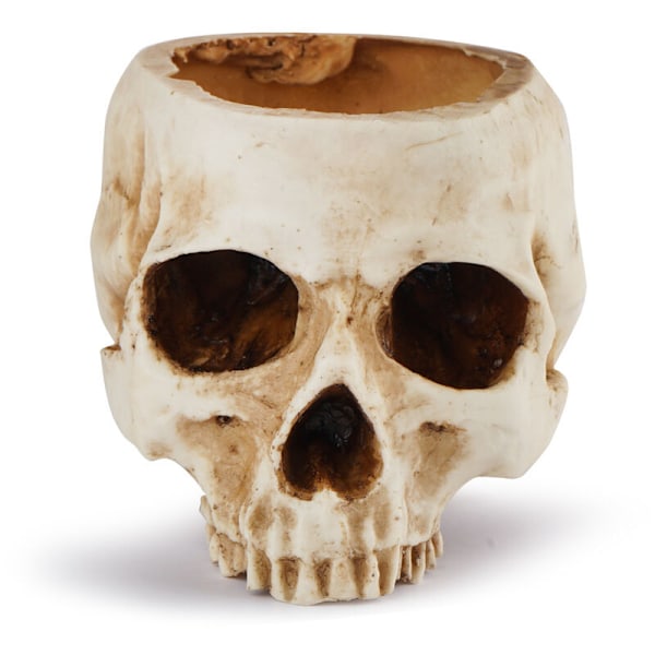 Resin Skull Blomsterpotte Skull Vase Resin Head Model til Halloween fest, boligdekorationer