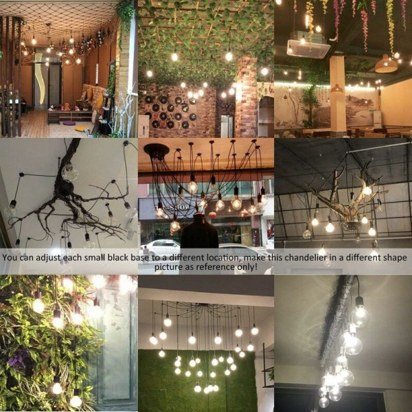 Justerbar industriell retro hänglampa 8-armad taklampa med flera ljus Hängande sovrum Restaurang Bar Cafe Spider Lampa (utan glödlampa)