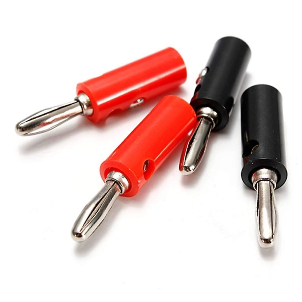 2-pack Banankontakt Ljudhögtalarkabelkontakt Adapter Testkontakt Ljudtillbehör Röd/svart