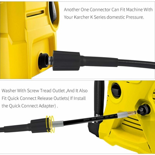 6m tryckslang, högtrycksslang med Quick Click - Quick Connect Adapter adapter, utrustad med Tujad modell K??rcher M22