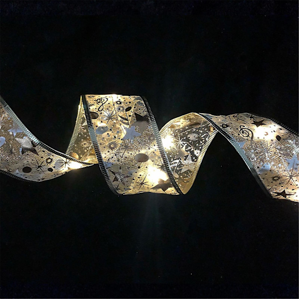Julkulor med LED-bandljus, DIY-spetsrosett, strängljusdekoration