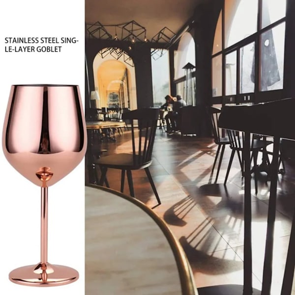 2-delad rostfritt stål vinglas vinglas 550ml krossäkra vinglas/vinglas rosa guld