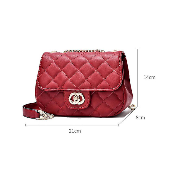 Liten plånbok - Crossbody-väska för kedjekopplingsväska för kvinnor Claret