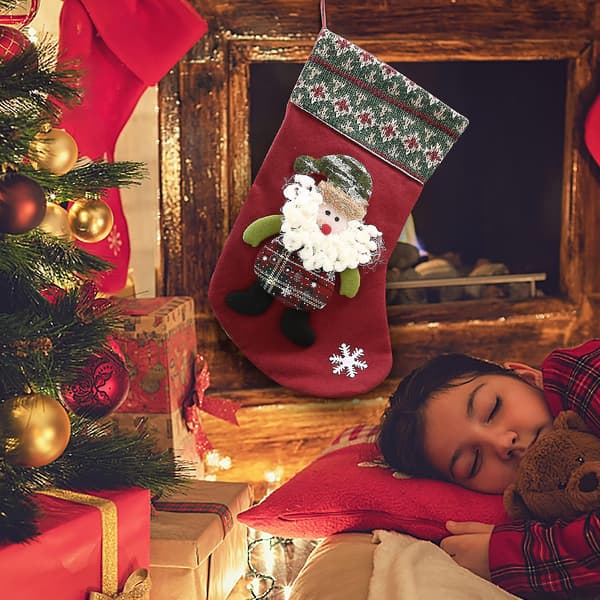 Juldekorationer Julstrumpa Presentpåse Röd Tomte