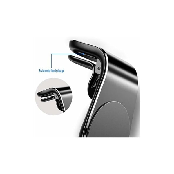 Bærbar magnetisk telefonholder, bærbar 360° roterende telefonholder til iPhone XS/8 plus/Galaxy s10 etc. (Sølv [l Stander])