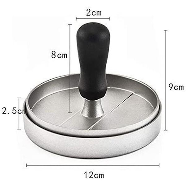 Manuell köttfärsbiffpress i aluminiumlegering (silver) 1 st
