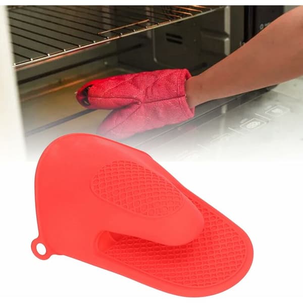 Silikonugnsvantar, Värmebeständiga Silikonugnsvantar, Silikonugnsvantar, 2-pack Ugnsvantar (Röd)