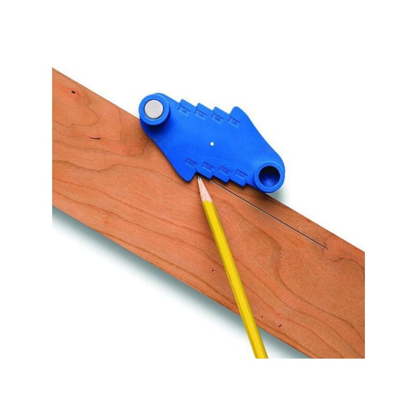 Ny bærbar centermarkør Træbearbejdningscenterfinderværktøj Træridsemærkeværktøj med standard træblyant 1 styk (blå)