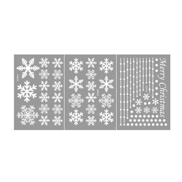 Juldekoration Julgran Äldre Snögubbe Snöflinga Statisk Dekal Kombination Familj Juldekorationer