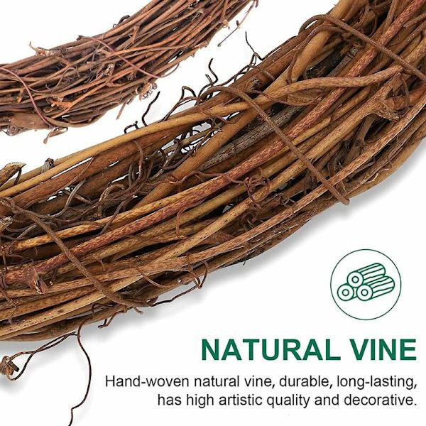 6 stk. julekrans af naturlige vinstokke, DIY-krans af vinstokke til jul, vægdekoration, dørkrans, bryllup, fest (10, 15, 20 cm)