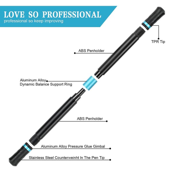 2 st Rolling Finger Rotating Penno Pen Refill Spinnande kulspetspenna för barn Studenter Anpassningsbar tryckavlastning