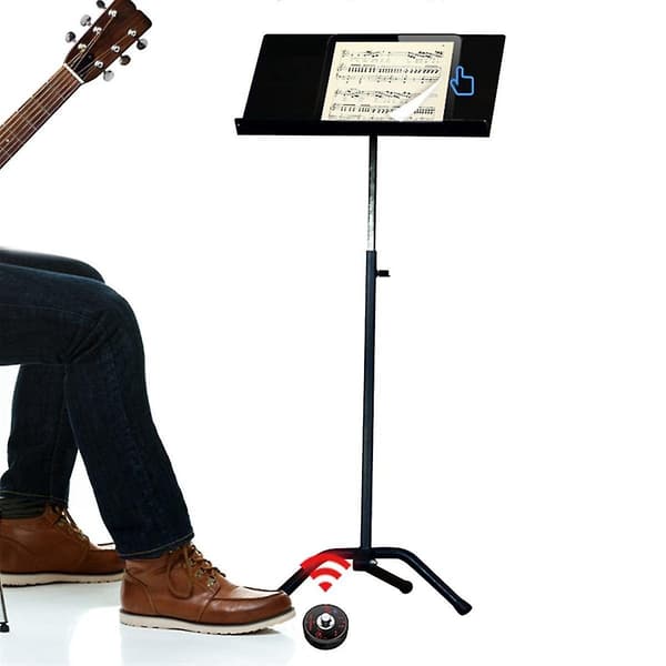 Trådlös Bluetooth-sidsvängare Gitarr Piano Notbladsskärm Repfjärrkontroll
