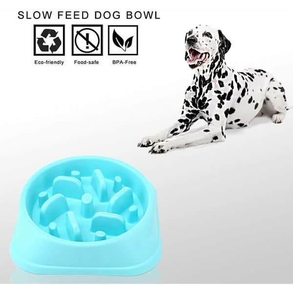 Långsam utfodring hund långsam utfodringsskål halkfri design rolig interaktiv utfodring hundar (blå)
