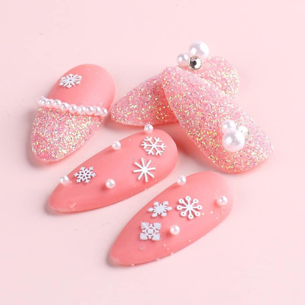 Julklappssnöflingor Glitter Dekorationer Snöflingor Sekvenser 3d Julnagel Dekaler Diy Nageltillbehör Julnagelkonstmaterial Manikyr Dekoration