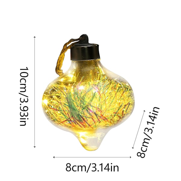 Julkula med LED-ljus, Transparent Julkula, Julgranshänge, Glödande