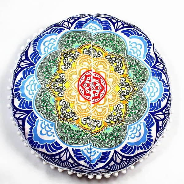 Rund Bohemisk Meditationsputeöverdrag Ottoman Kudde Kuddfodral Soffa Kudde