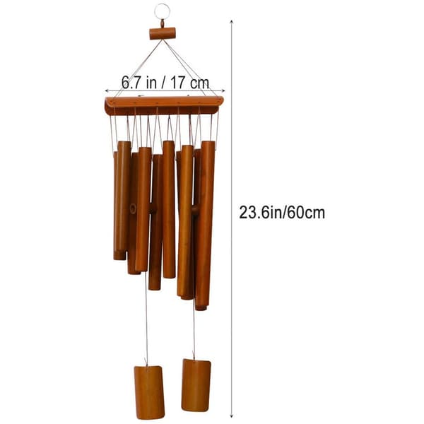 Presenter av bambu vindklockor 10 bambu ljudrör 60 cm vindklockor trägårdsdekoration klockspel