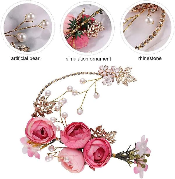 4 st blomhårklämmor i rosa, brudhåraccessoarer, flickhåraccessoarer