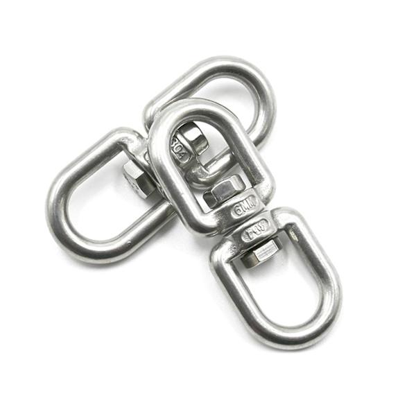 Karaktärsfiskeverktyg nyckelring, silver snurring för camping, M4/m5/m6 rostfritt stål
