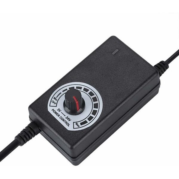 24W spændingsreguleringsadapter 3-24V strømforsyningsadapter med ABS-materiale til LED-ventilator/elektrisk ventilator/mikrobore/mobil DVD
