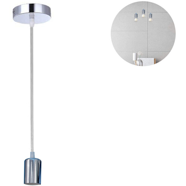 Pendellampa i metall, E27 lamphållare med kabel, sladdpendel, pendellampsladd, idealisk för takbelysning, 1m