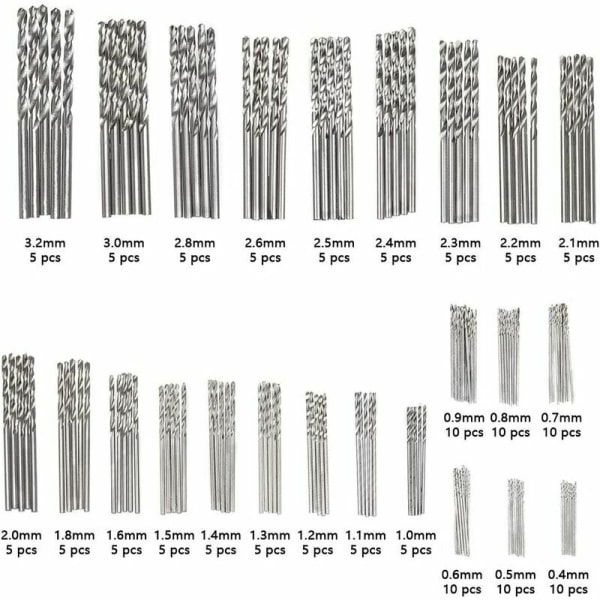 150 delar set HSS titan mikroborr set verktyg 0,4 mm-3,2 mm för trä, metall,