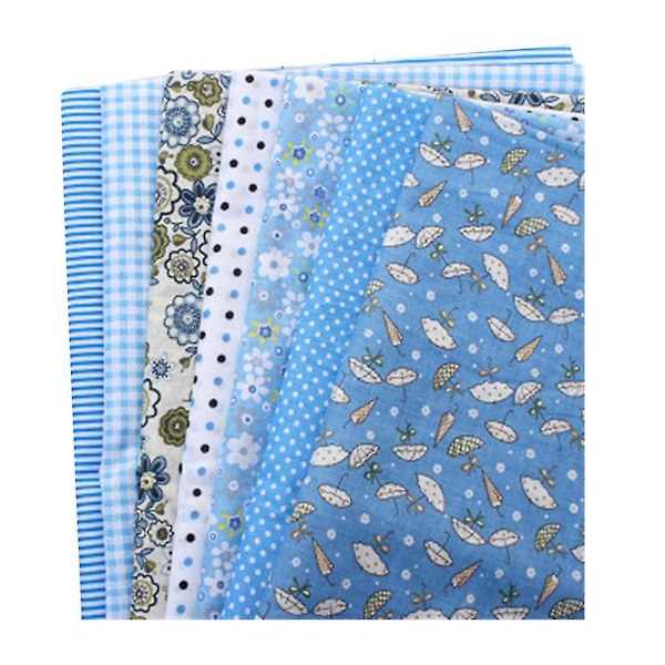 7-pack Bomullstyg för Hantverk, Patchwork-Kvadrater, Quiltning, Syprojekt, DIY