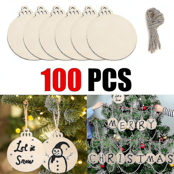 100 st julgranskulor - träjulgranhänge (ST1)