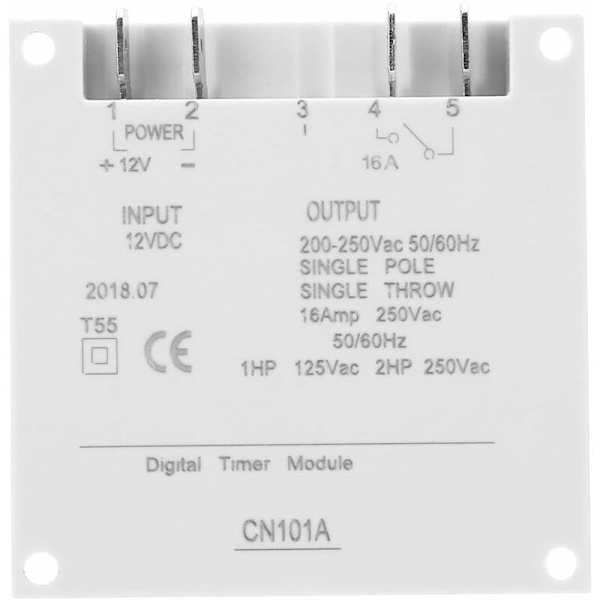 Tidsswitch 12VDC 16A Programmerbar Digital Elektronisk LCD Tidsrelæ Switch LCD Digital Mikrocomputer Mini Kontrol Strømforsyning Timer Switch CN101A