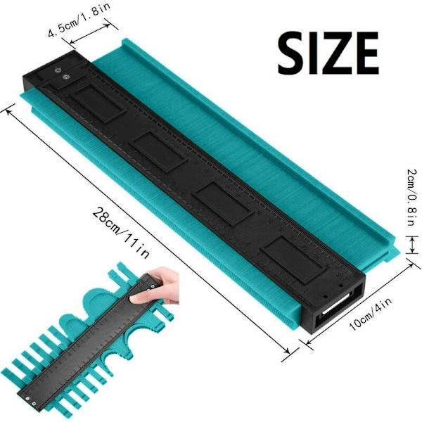 Plastkonturmall, plastlinjeprofilmall duplikator, ABS konturmall duplikator, spiralslangar, rund ram (grön)T-Audace