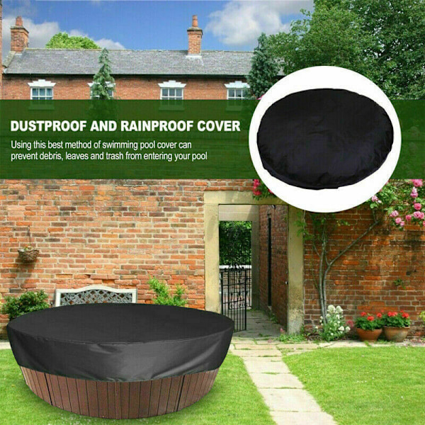 Runt poolskydd, pool solskydd för simbassäng, vattentätt UV-beständigt spa-skydd, 190T för utomhus spa badkar, 190x30cm