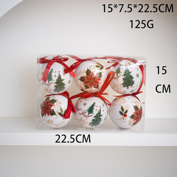 Julgranspynt Vita Flerfärgade Papperspolyfoamstrumpor 7,5 x 7,5 x 7,5 cm (6 stycken)