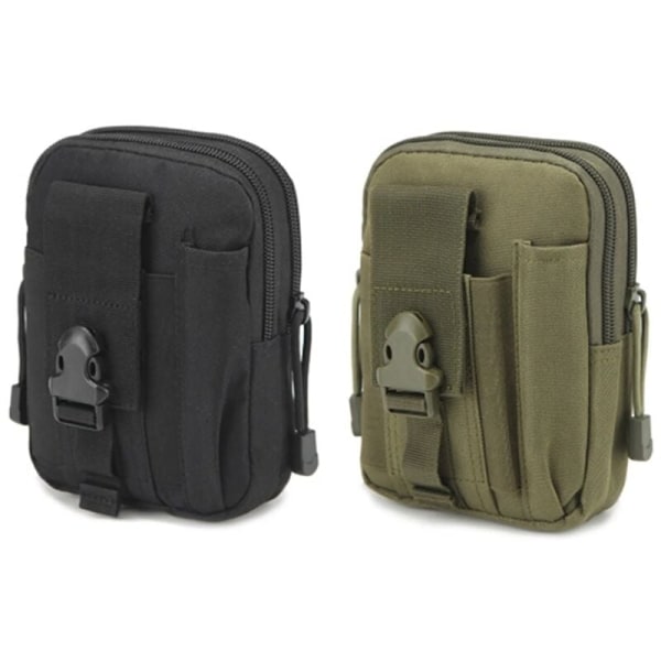 2 Pieces Black Army Green Outdoor Movement Tactical Waist Bag Camping Military Bag Hiking Equipment