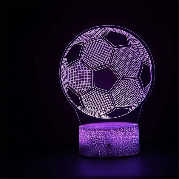 Trevlig dröm fotboll nattlampa för barn 3d illusion lampa 16 färger ändras med fjärrkontroll rum dekor pojkar flickor presenter
