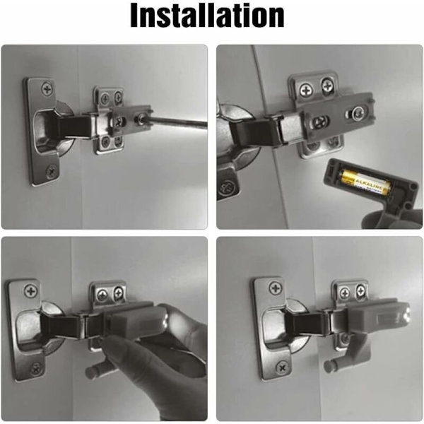 Skåpsbelysning Universell Garderob LED Hinge Sensorljus Garderob Köksnattljus 10-pack (Vitt ljus)