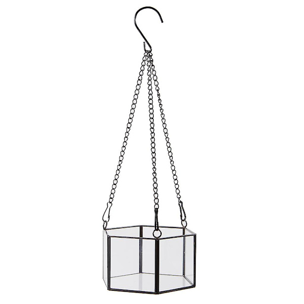 Modern Hängande Glas Terrarium Geometrisk Hexagonformad Sukkulenter Luftväxt Hållare Behållare Väggplanter Blomkruka