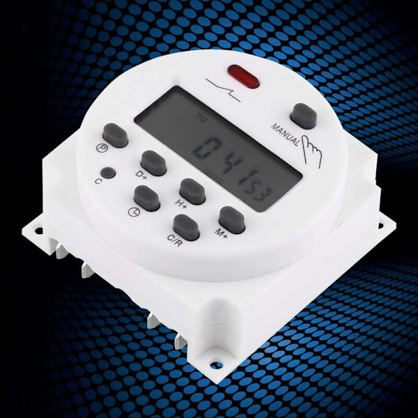 LCD Digital Power Ugentlig Programmerbar Timer Digital Timer Forsinkelsesrelæ (220V)